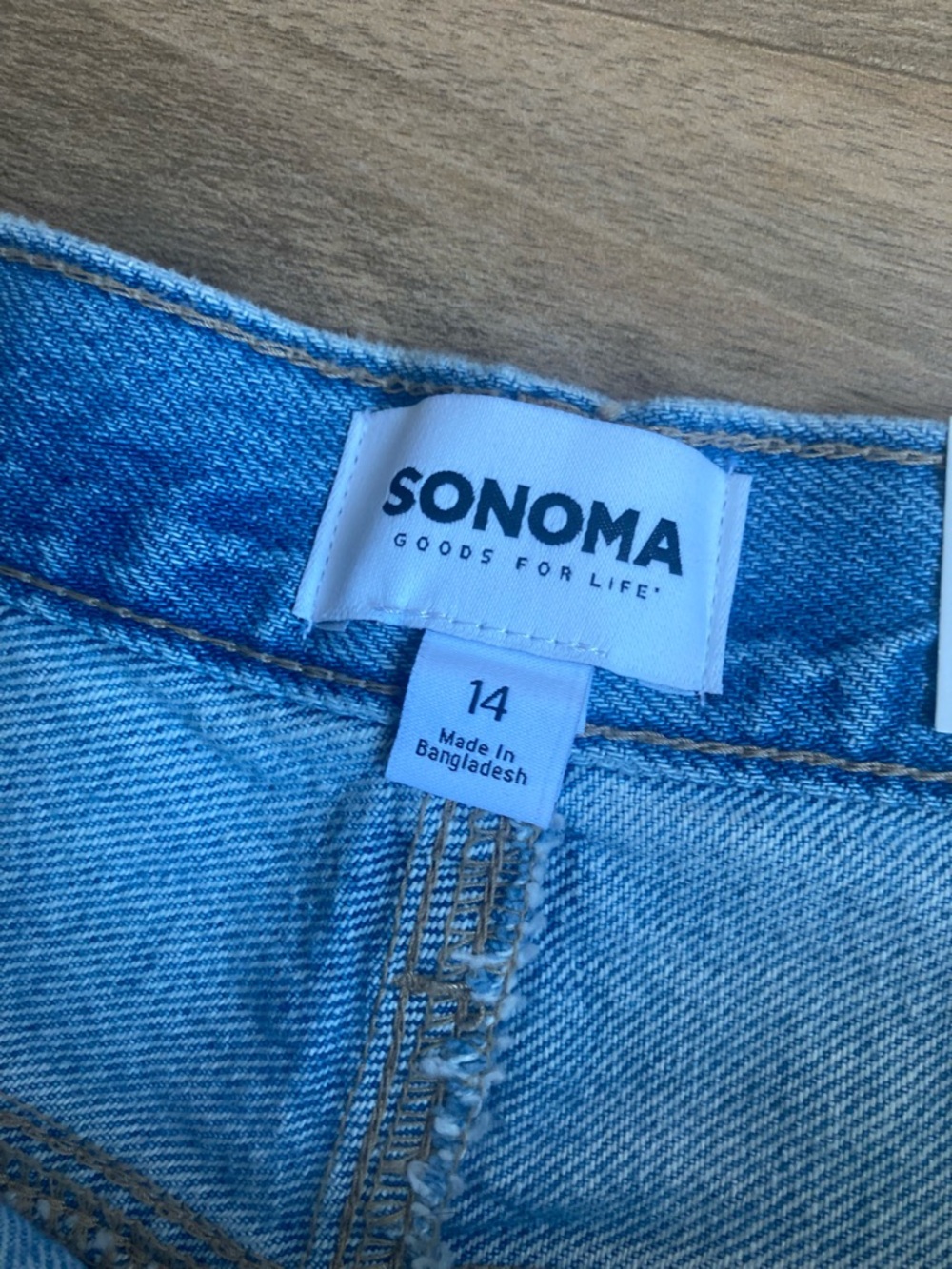 Sonoma jean short mid rise raw hem cotton boho coastal cowgirl western size 14 - Picture 11 of 13